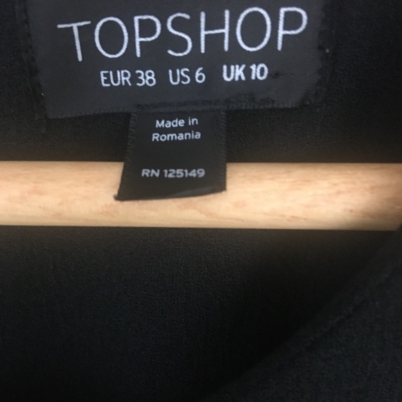 Topshop Dress Womens Size 6 Black  Fit and Flare Sleevel… - Picture 2 of 11